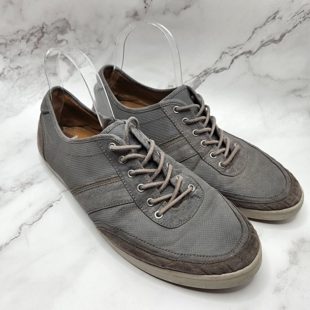 $10 SALE Zara Man Suede Grey Laced Slip On Sneakers Flats Shoes Size 10 (EU 43)